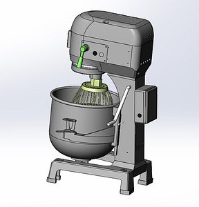 Industrial Planetary Egg Beater and Dough Mixer 3D CAD Model 3D model