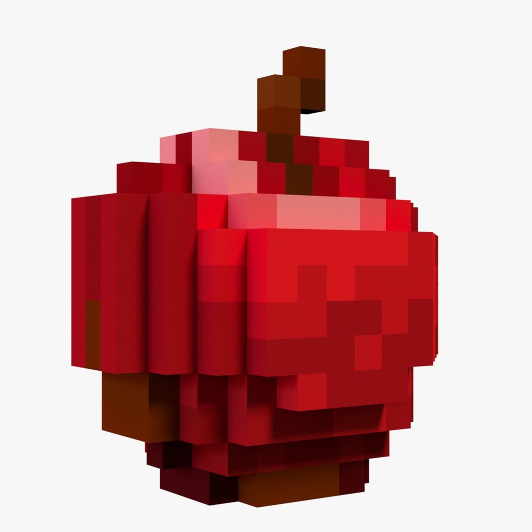 3D Minecraft Apple - TurboSquid 1923309