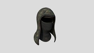 3D Ninja Assassin Hood 05 Green Camo - Character Design Fashion