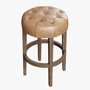 Restoration Hardware /Bennett Round Leather Stool