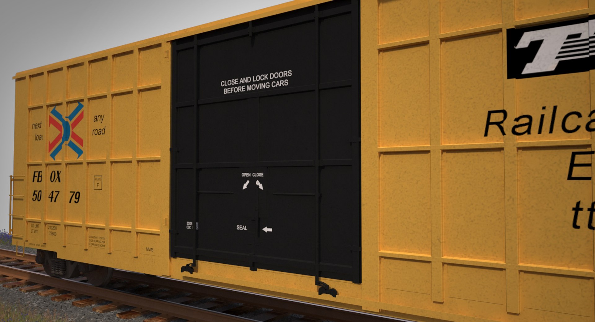A405 Boxcar Rails Cargo 3d Max