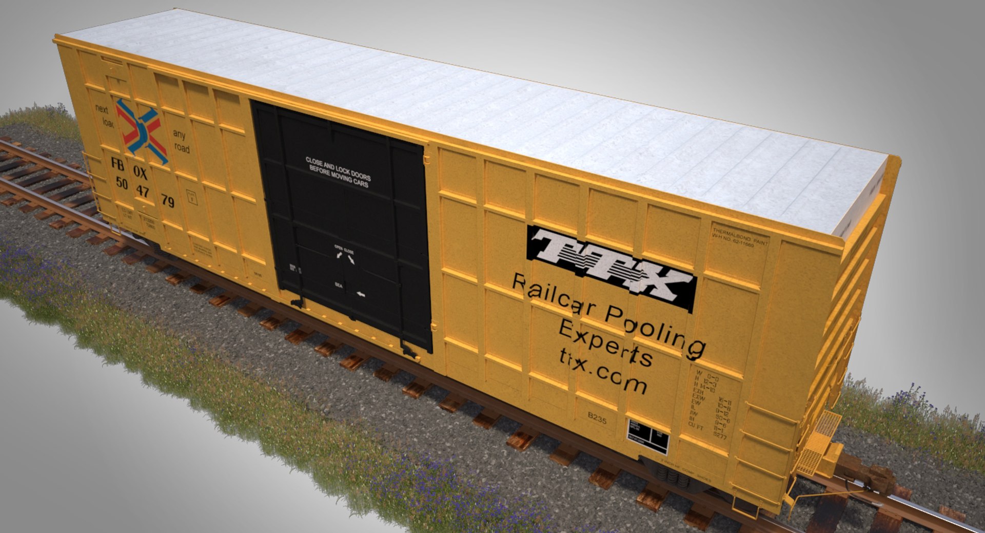 A405 Boxcar Rails Cargo 3d Max