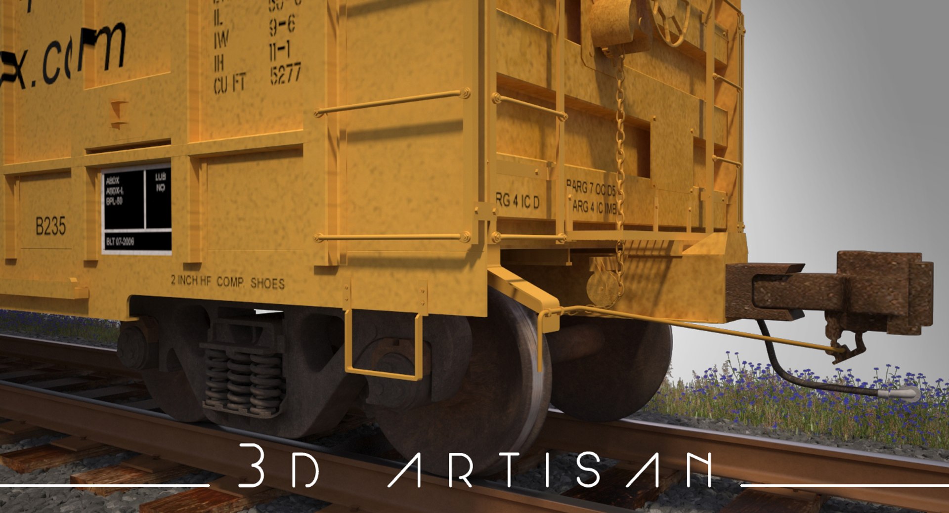 A405 Boxcar Rails Cargo 3d Max