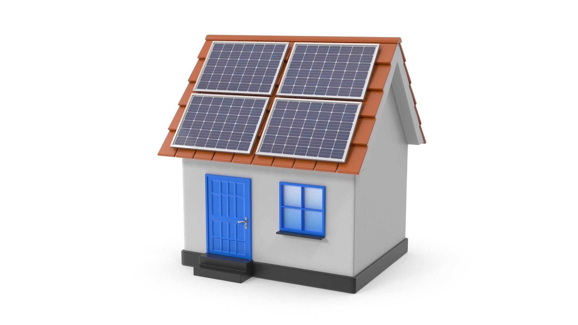 Small House Solar Energy 3D Model - TurboSquid 2640743