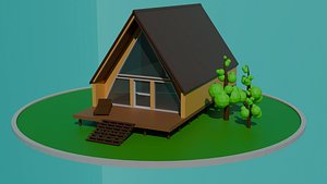 Low-poly Forest house 3D model