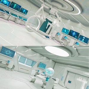 sci-fi control room model