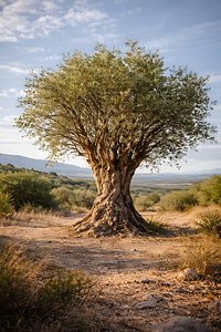 3D olive tree low poly