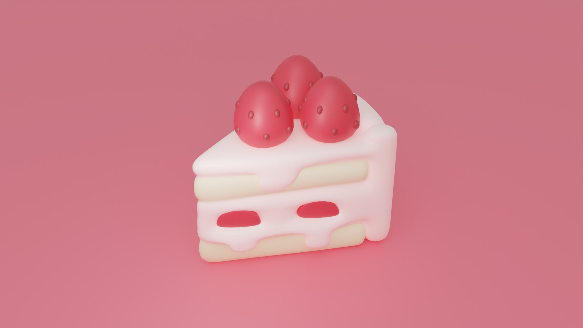 Cake Strawberry 3d Turbosquid 2103734 2122