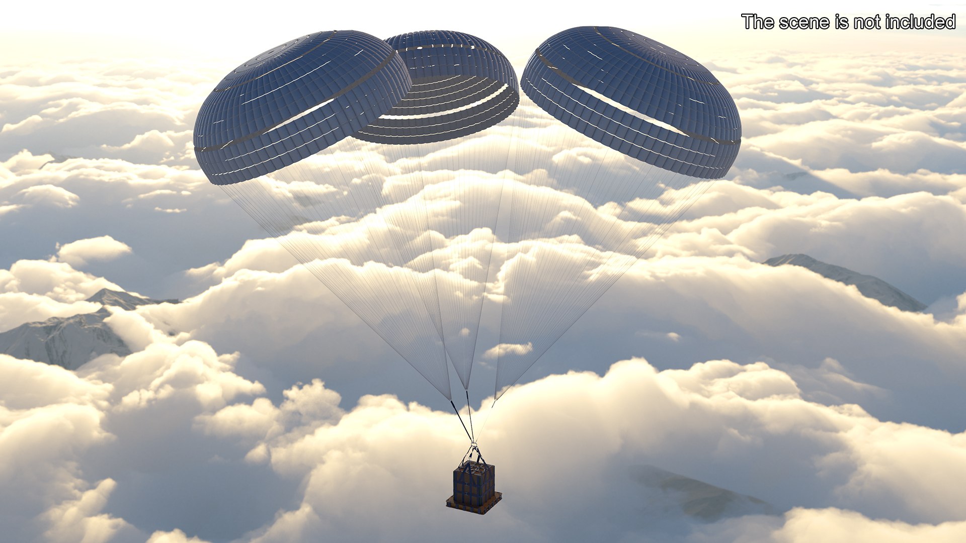 Triple Subscale Parachute White 3D - TurboSquid 2243130