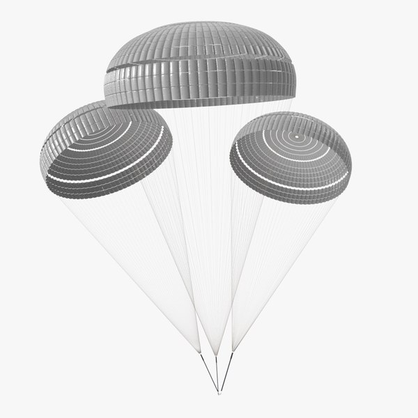 Triple Subscale Parachute White 3D