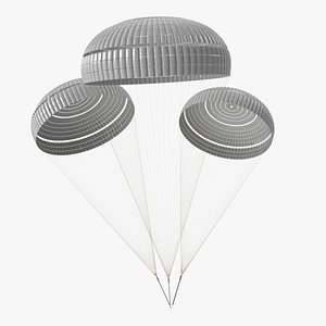 Triple Subscale Parachute White