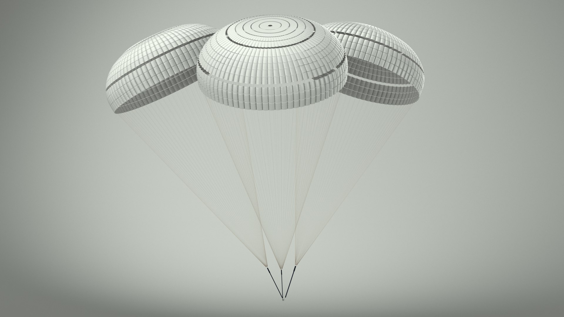 Triple Subscale Parachute White 3D - TurboSquid 2243130