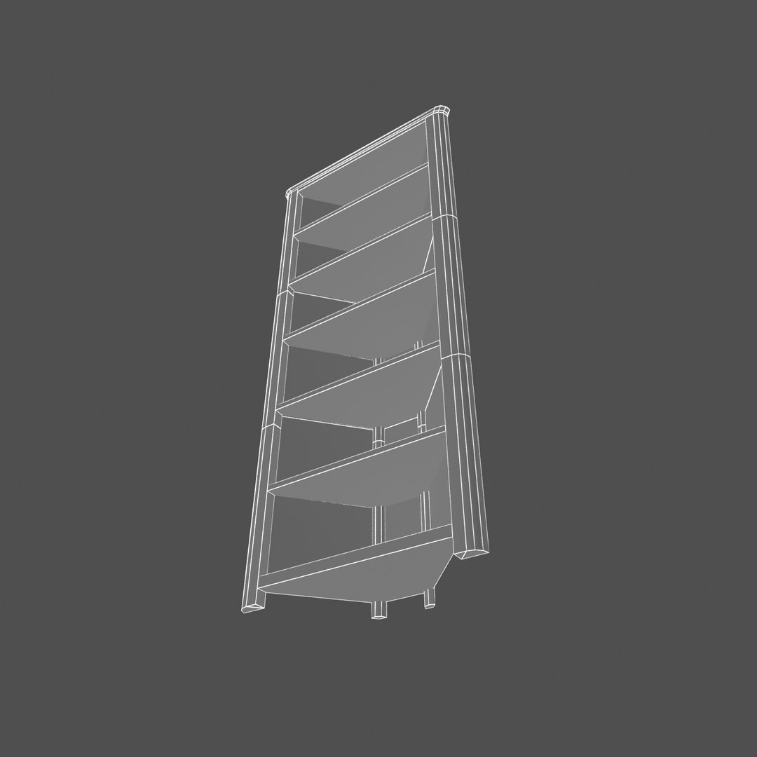 Wooden Corner Shelf 3d Model