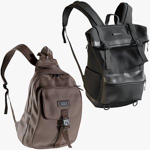 realistic backpack 6 collections 3D
