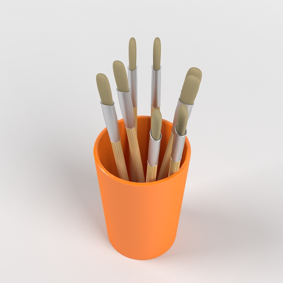 Cup Brushes 3d Model