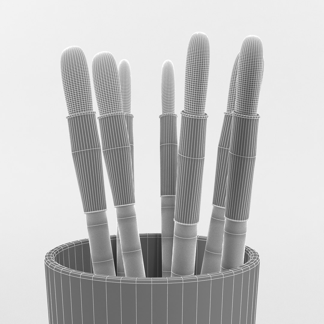 Cup Brushes 3d Model