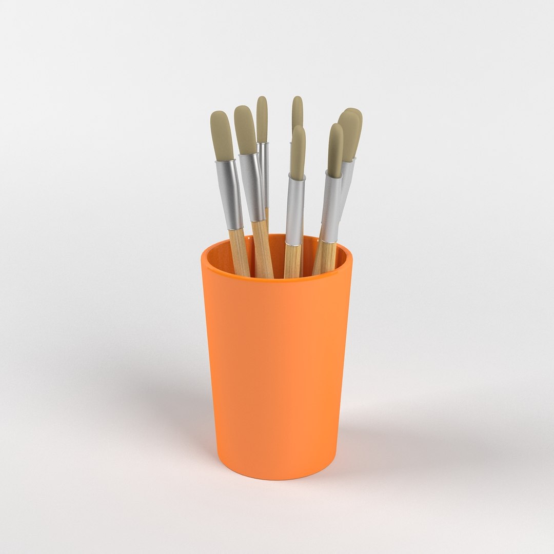 Cup Brushes 3d Model