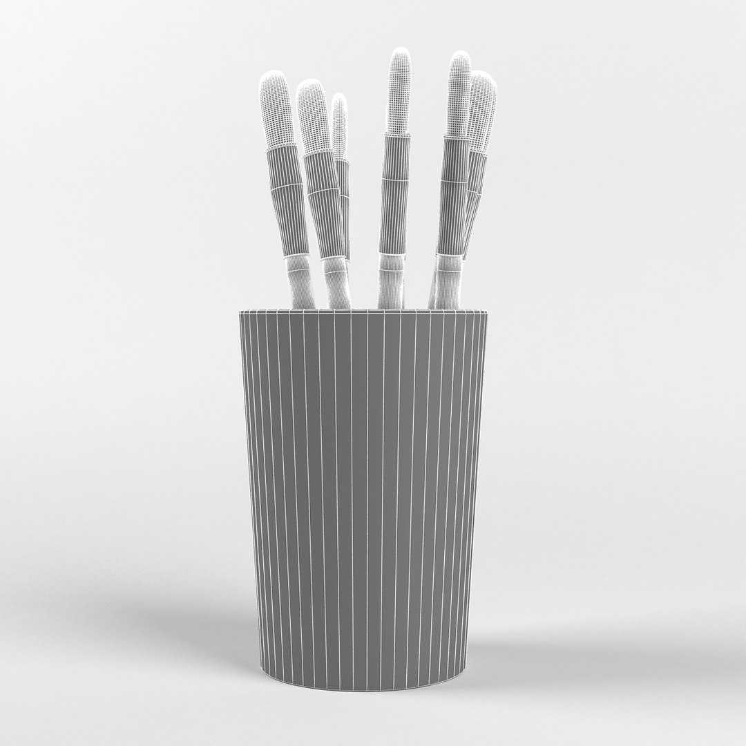 Cup Brushes 3d Model