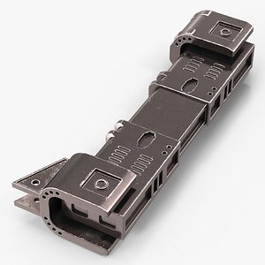 3d anodized ram hydraulic cylinder model