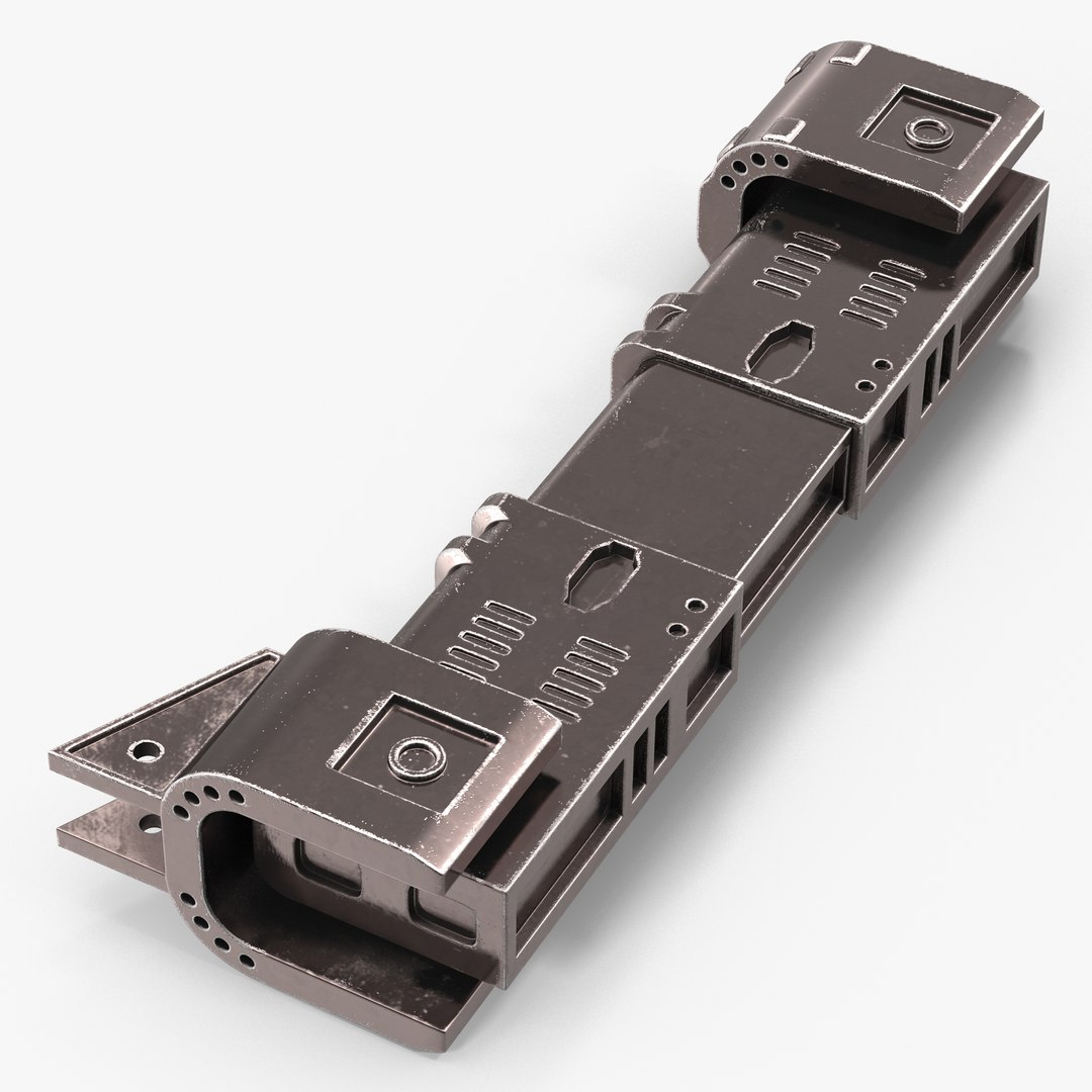 Anodized Ram Hydraulic Cylinder 7 Sci-Fi 3D Model 3D model for industrial visualization, technical presentation, simulation, product rendering, and animation
