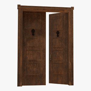3D wooden door model