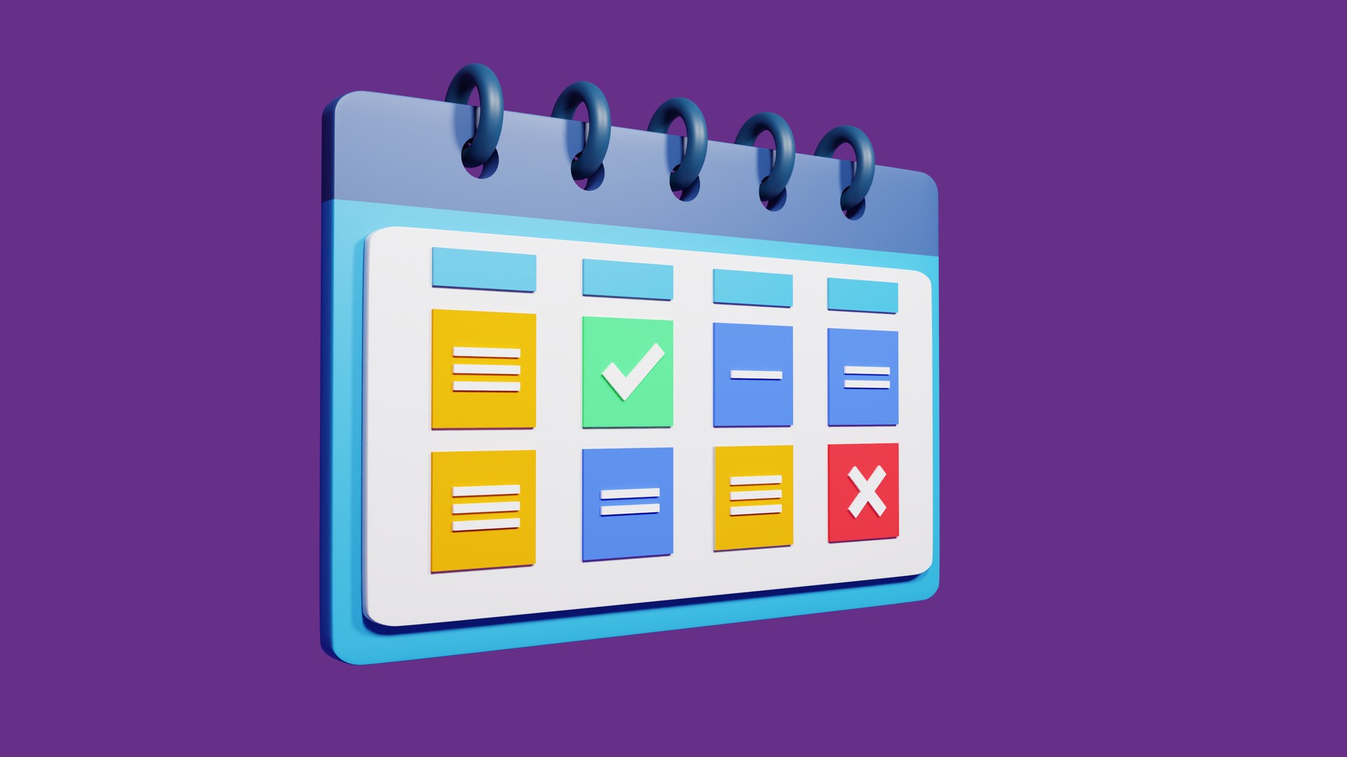 Calendar Icon With Check Mark Task 3D Model - TurboSquid 2042580