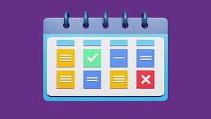 Calendar Icon with Check Mark Task