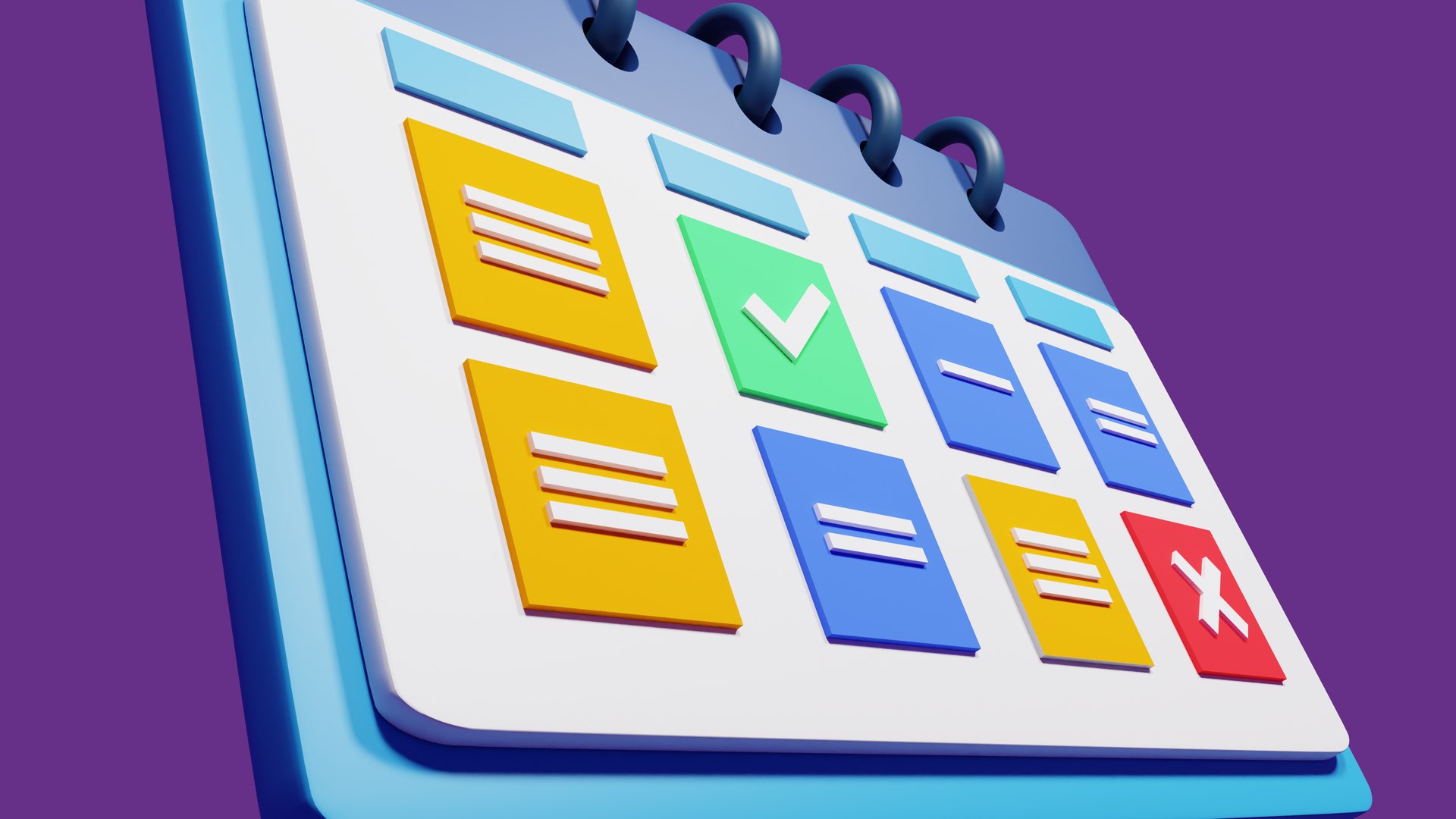 Calendar Icon With Check Mark Task 3D Model - TurboSquid 2042580