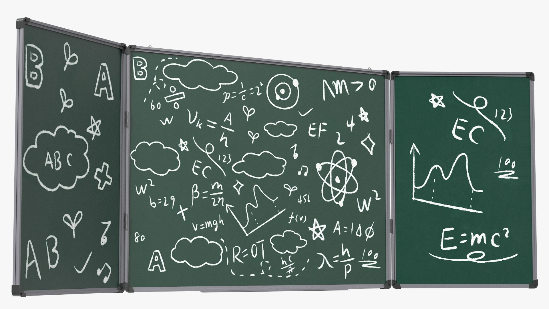Blackboard Green Painted 3D model preview