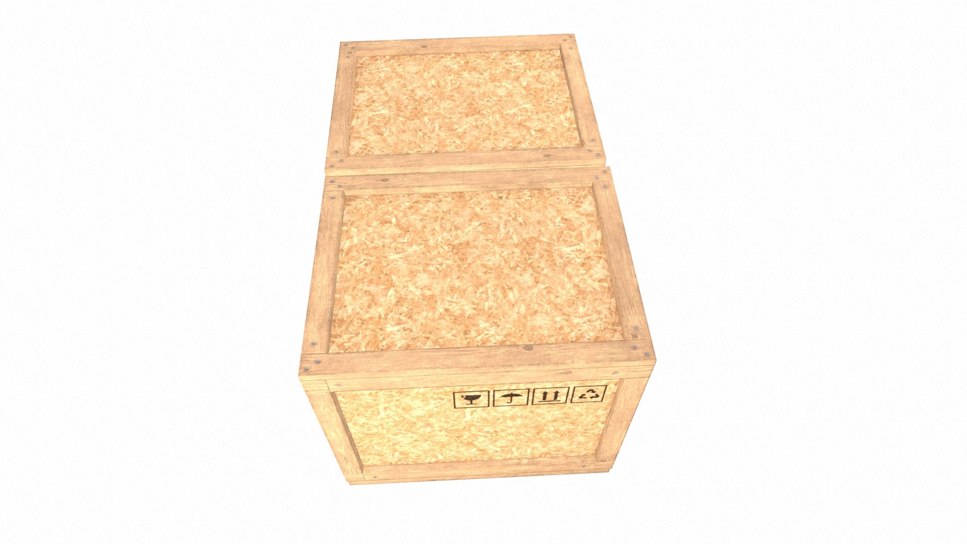 3D Wooden Box Model - TurboSquid 2337109