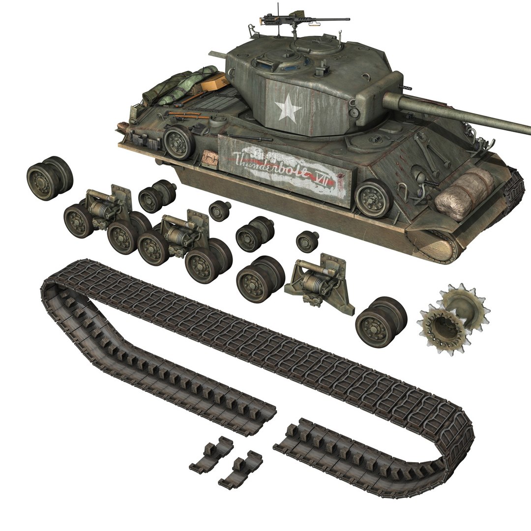 3d M4a3e8 Hvss Sherman - Model