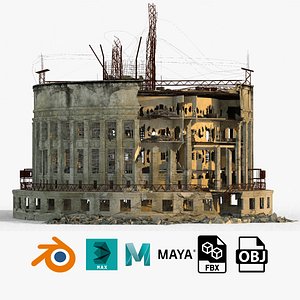3D Detailed Ruined Building A9 model