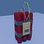 Cartoon bomb with dynamite cylinders and timer