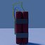 Cartoon bomb with dynamite cylinders and timer