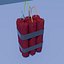 Cartoon bomb with dynamite cylinders and timer