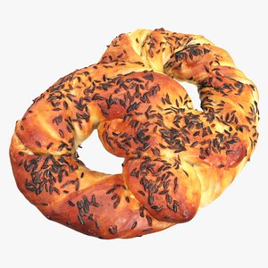 Pretzel with cumin seeds 3D model