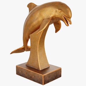 Dolphin bronze sculpture