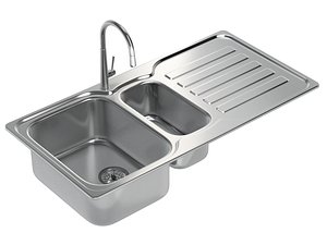 Kitchen Sink with double Bowl, Tap and Drain