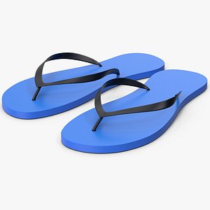 3D Blue Flip Flops model