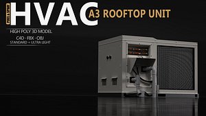 3D A3 Rooftop HVAC Unit - High Poly 3D Model