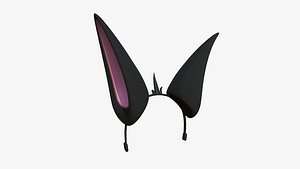 3D model Furry Ears Tiara E01 Black - Headband Character Design