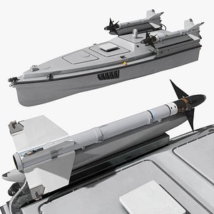 Armed Naval Surface Drone with Missiles