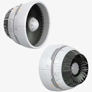 Propulsion Jet Rotor White Animated Rigged for Cinema 4D