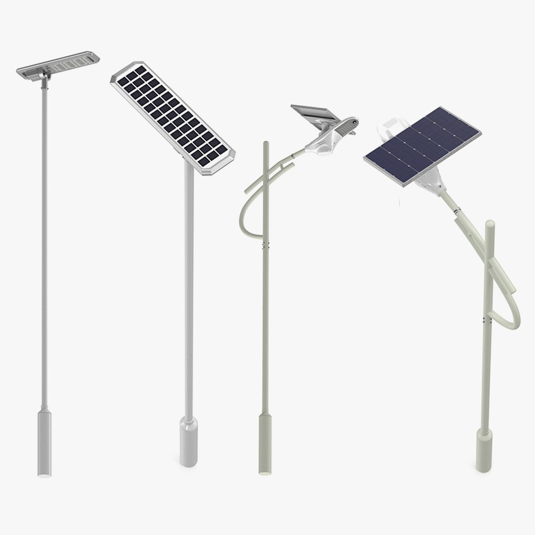 Solar Street Lights with Battery Collection 3D model preview