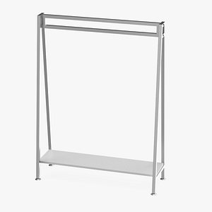 Silver Cloth Coat Rack model