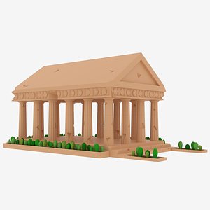 3D greek temple parthenon model