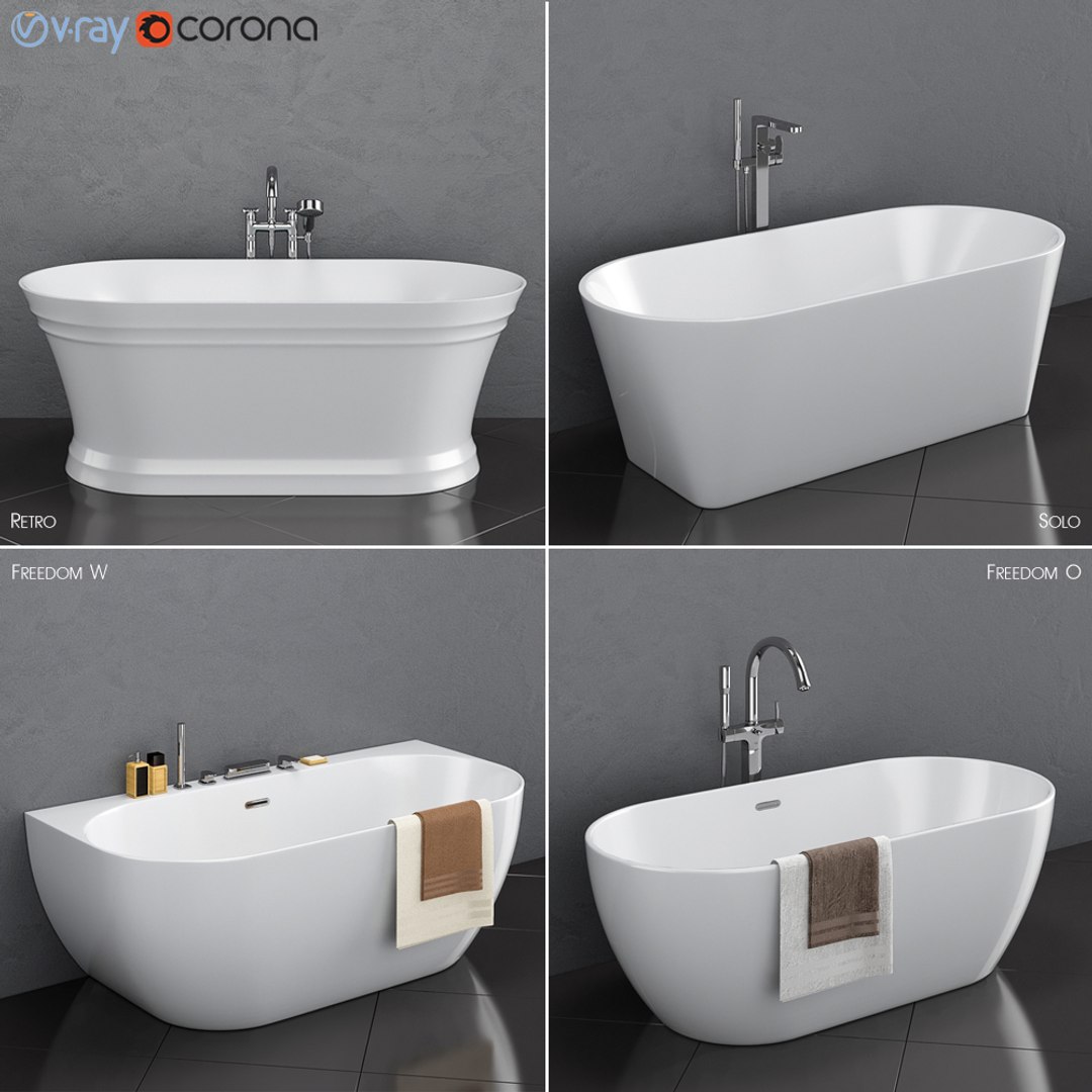 set freestanding baths ravak 3D https://p.turbosquid.com/ts-thumb/4I/h7hmVo/xH9b7tyz/1main3ddd/jpg/1557327521/1920x1080/fit_q87/8d761be10a648d4935e8b8ace50c1552ff94f6f7/1main3ddd.jpg