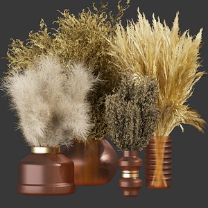 Collection plant vol 366 - Bouquet - dried - flowers - 3dmax - cinema 4d