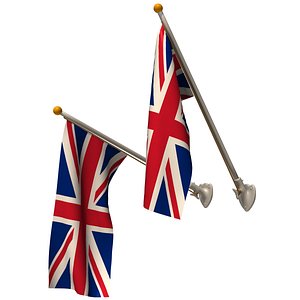 wall union jack flags c4d