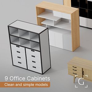 9 Office Cabinet 3D Models Clean and Modern Designs